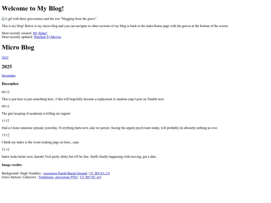 Webbed site/blog/misc/microblog screenshot