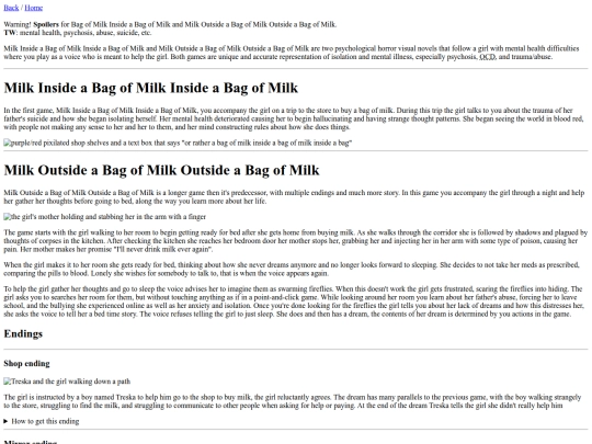 Webbed site/shrines/milk-bag screenshot