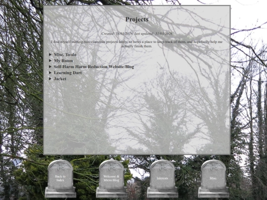 blog/interest/projects screenshot
