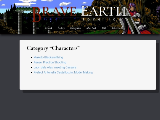lore/categories/characters screenshot