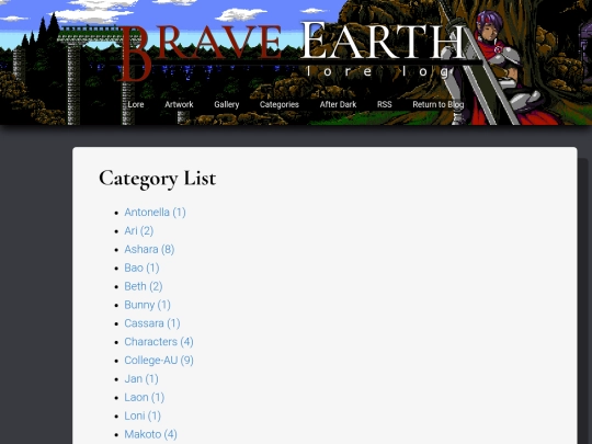 lore/categories screenshot