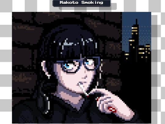 pixels/makoto-smoking screenshot