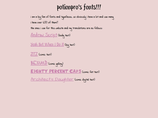 fonts screenshot