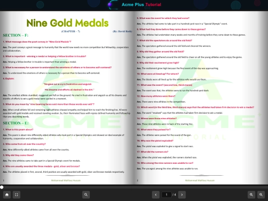 Class IX/English/L–7 Nine Gold Medals/viewer screenshot
