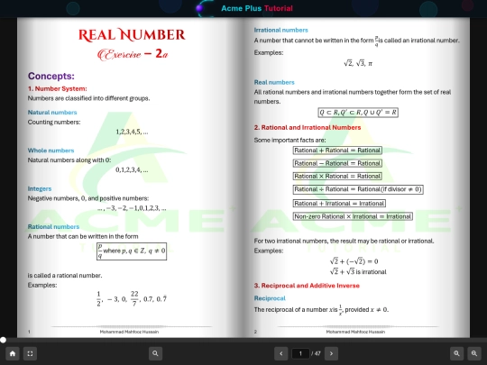 Class IX/Maths/Algebra/Ex_2b_Real_Number/viewer screenshot