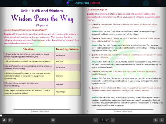 Class VIII/English/Ch-3 Wisdom Paves the Way/viewer screenshot
