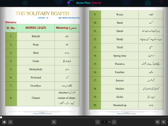 Class X/English/Book Q&A/L–3 The Solitary Reaper/viewer screenshot