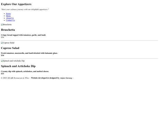 appetizers screenshot