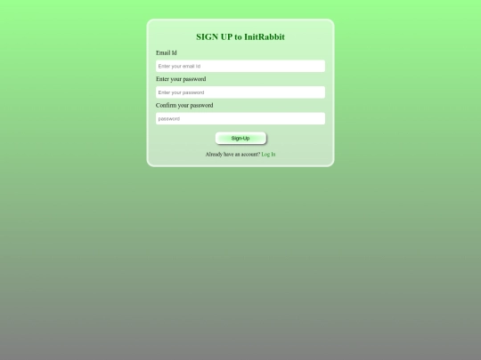 project 1/signup screenshot