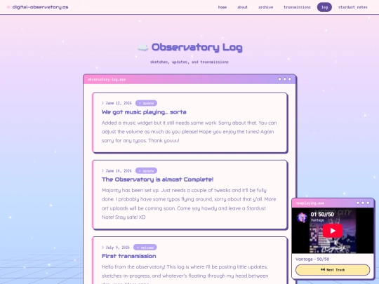 pages/log screenshot