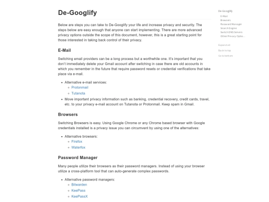 De-Googlify screenshot
