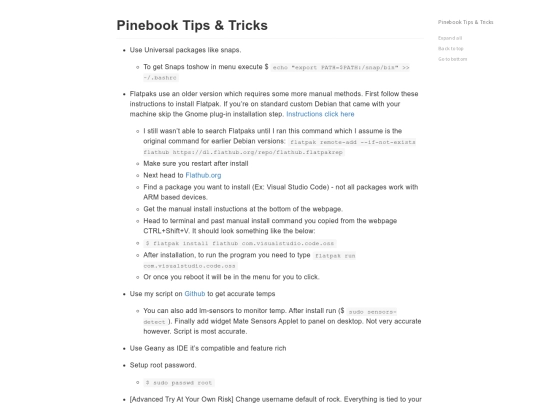 Pinebook screenshot
