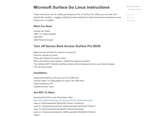 Surface screenshot
