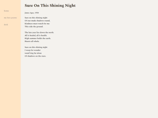 fave_poems/sure_on_this_shining_night screenshot