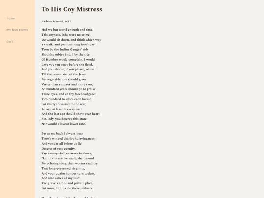 fave_poems/to_his_coy_mistress screenshot