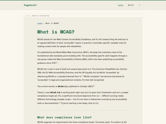 learn/what-is-wcag screenshot