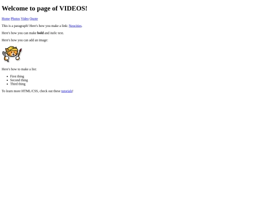 videos screenshot