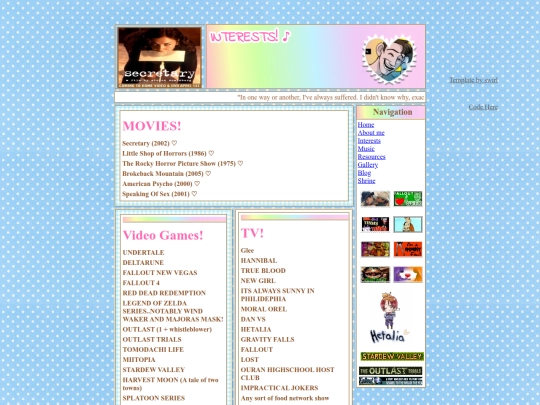 interests screenshot