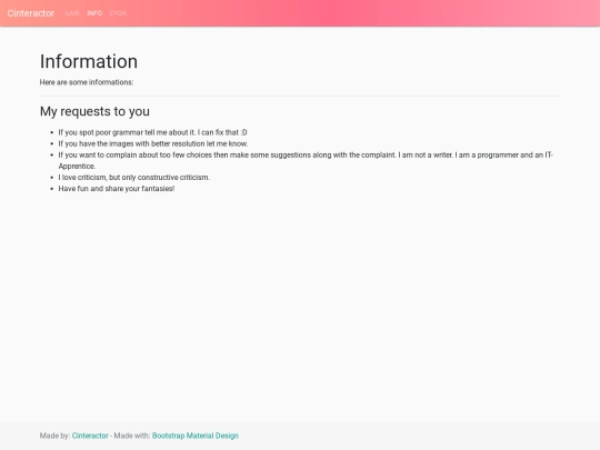 info screenshot