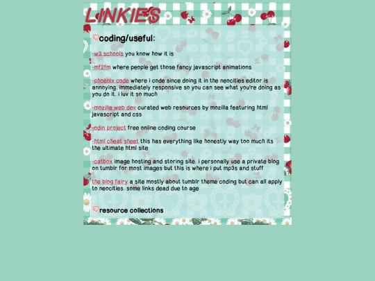 links screenshot