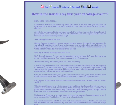 blog posts/first-year-of-college screenshot