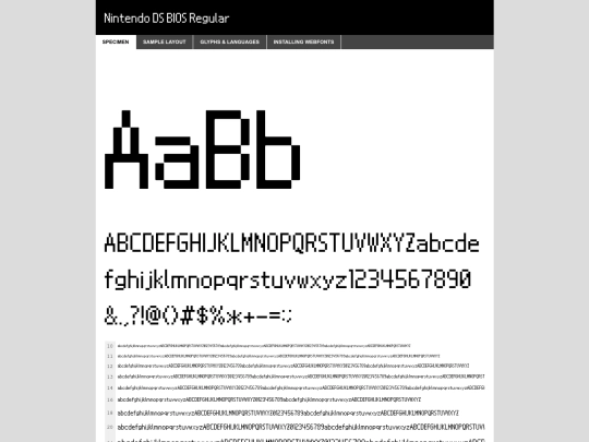 webfontkit-20241230-171645/nintendo-ds-bios-demo screenshot