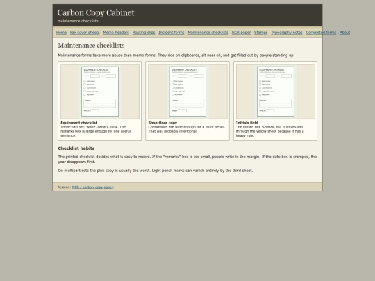 maintenance-checklists screenshot
