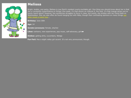 characters/melissa screenshot