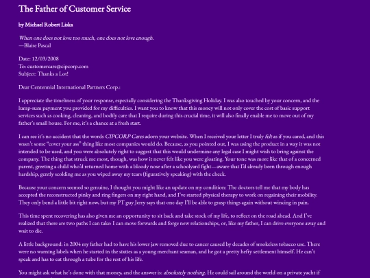 thefatherofcustomerservice screenshot