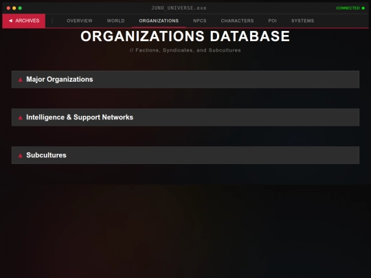 juno-universe/organizations screenshot