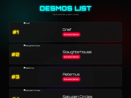 Desmoslist screenshot