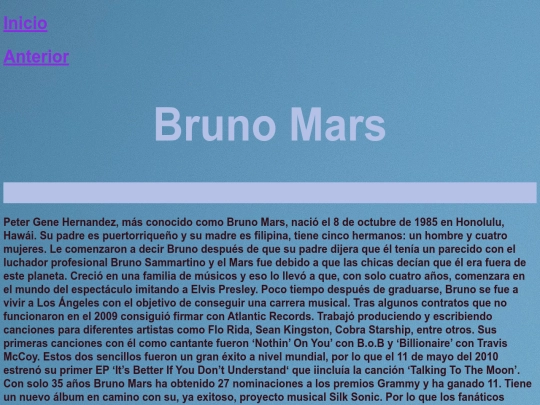 Bruno Mars screenshot