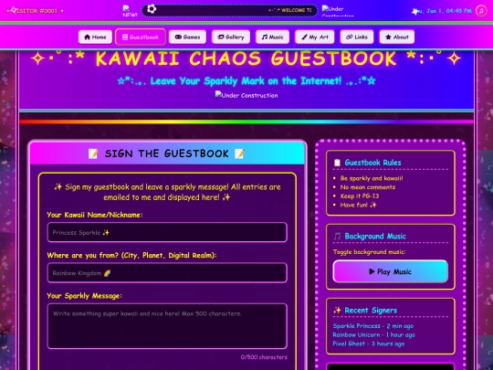 guestbook screenshot
