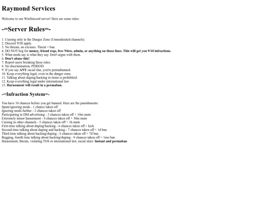 RaymondServices screenshot