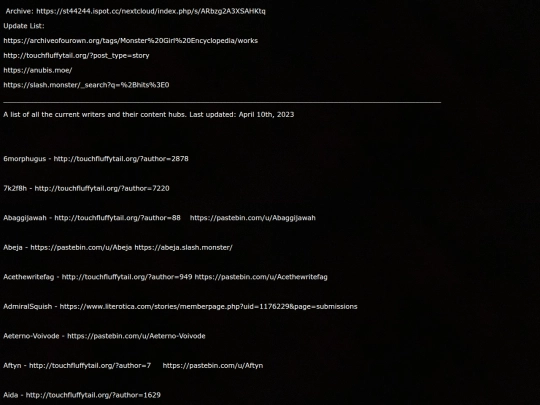 writerlist screenshot