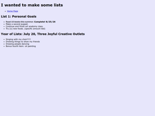 lists screenshot