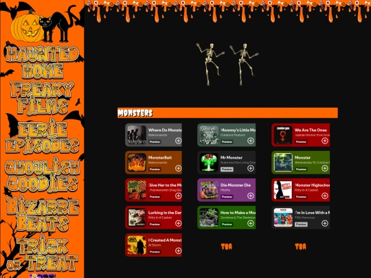 halloween/playlists/monsters screenshot