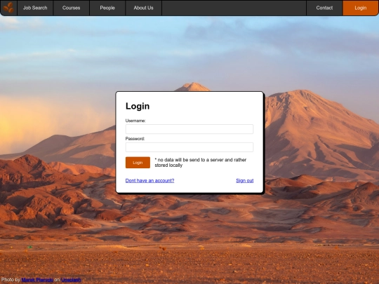 login screenshot