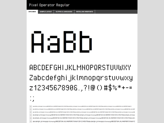webfontkit2/pixeloperator-demo screenshot