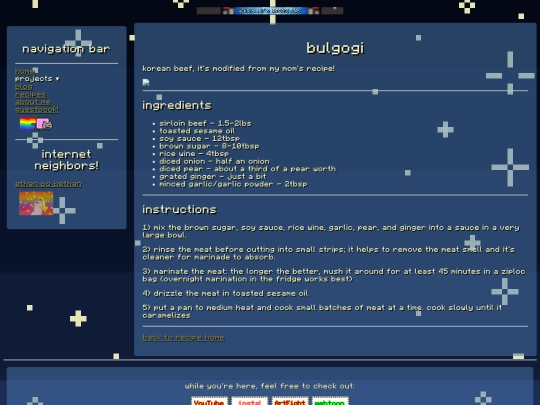 recipe_bulgogi screenshot