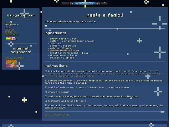 recipe_pastaefagioli screenshot