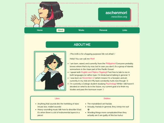 pages/about screenshot