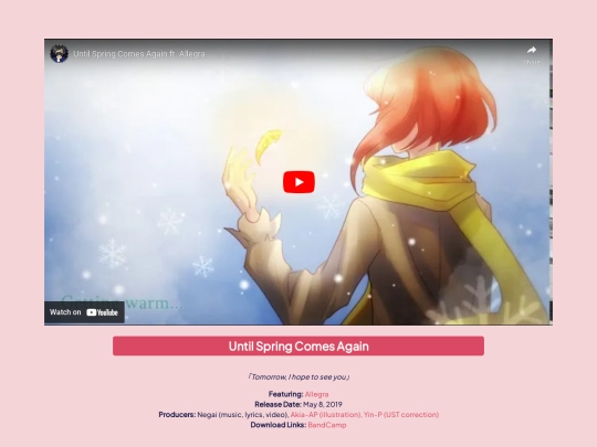 pages/music/oldreleases/untilspringcomesagain screenshot