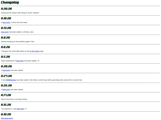 changelog screenshot