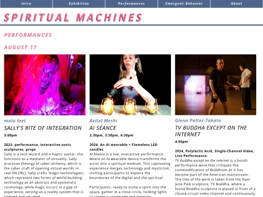 performances screenshot