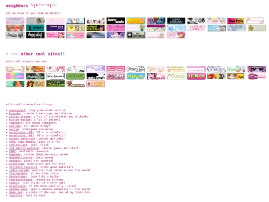 links screenshot
