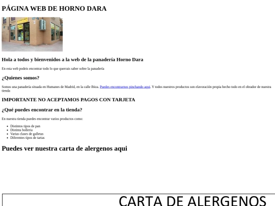 Pagina tienda/HornoDara screenshot