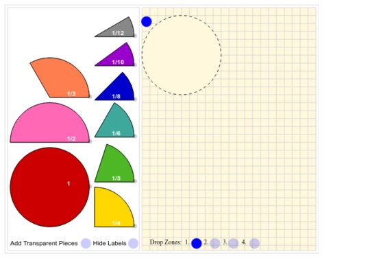 Fraction Pieces Virtual Manipulative screenshot