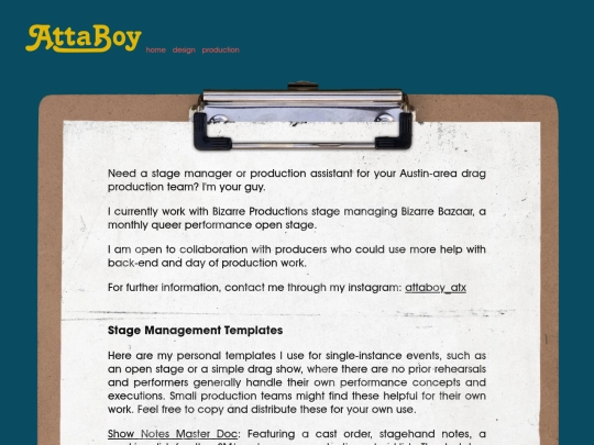 production/cv screenshot