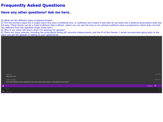 Glasses/FAQ screenshot